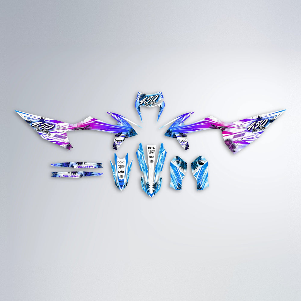TROPIC graphics kit parts layout in Blue Purple Fade