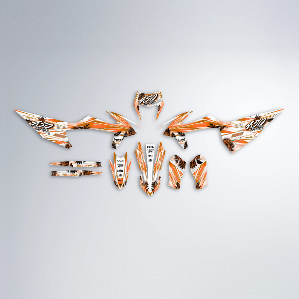 TROPIC graphics kit parts layout in Orange