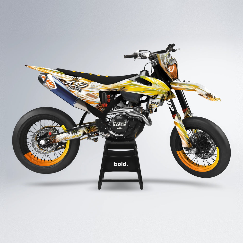 TROPIC supermoto graphics kit in Orange & Yellow