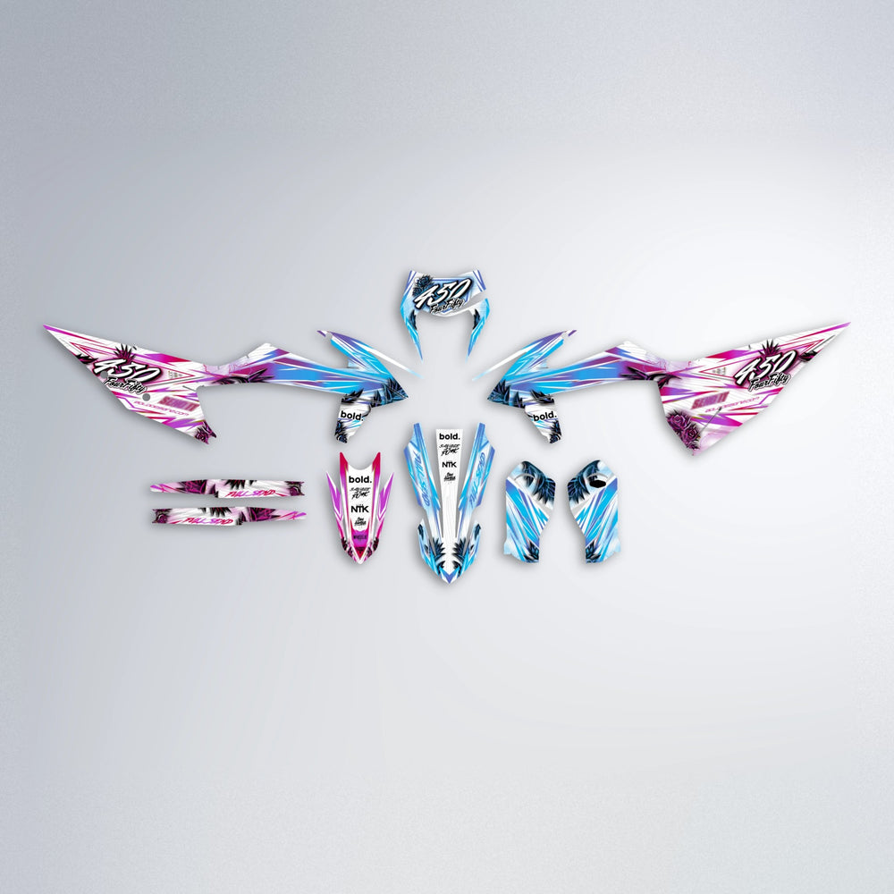 TROPIC graphics kit parts layout in Pink & Light Blue