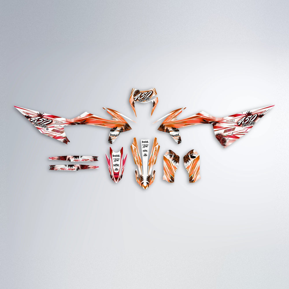 TROPIC graphics kit parts layout in Red & Orange