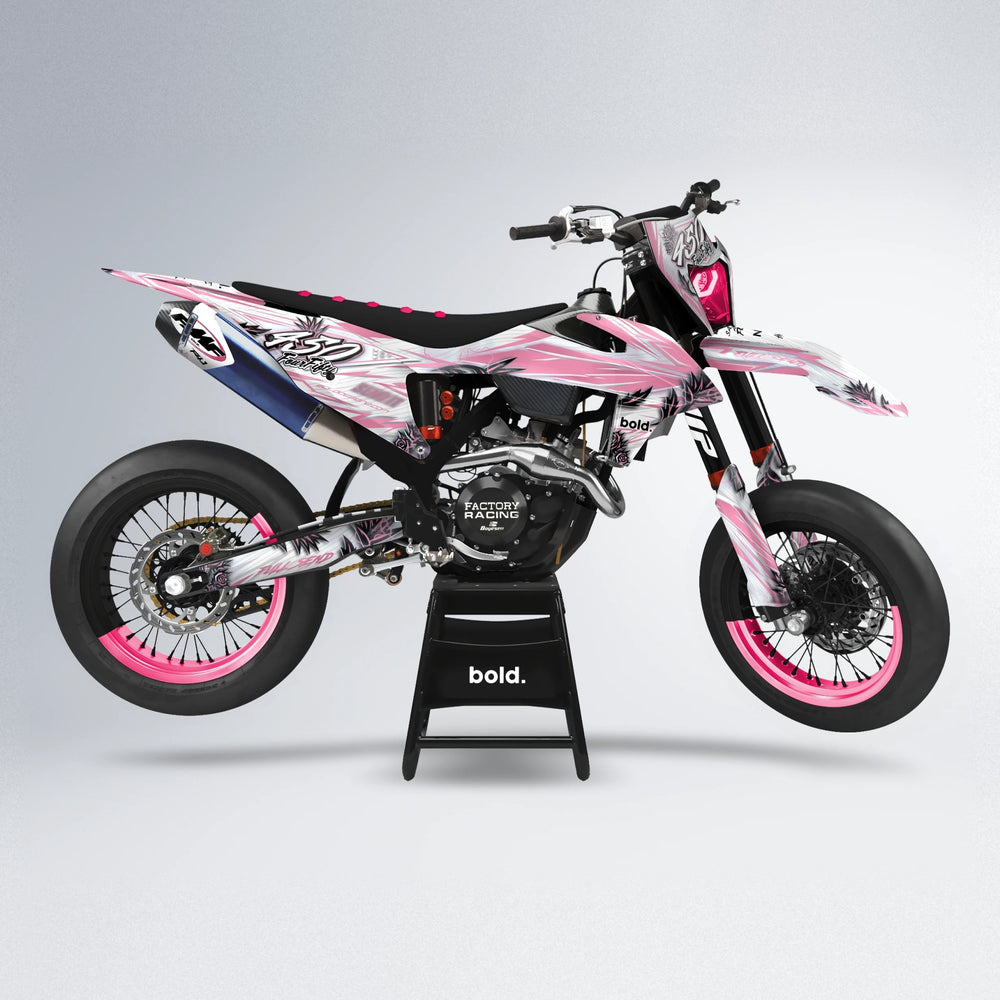 TROPIC supermoto graphics kit in Sakura Pink