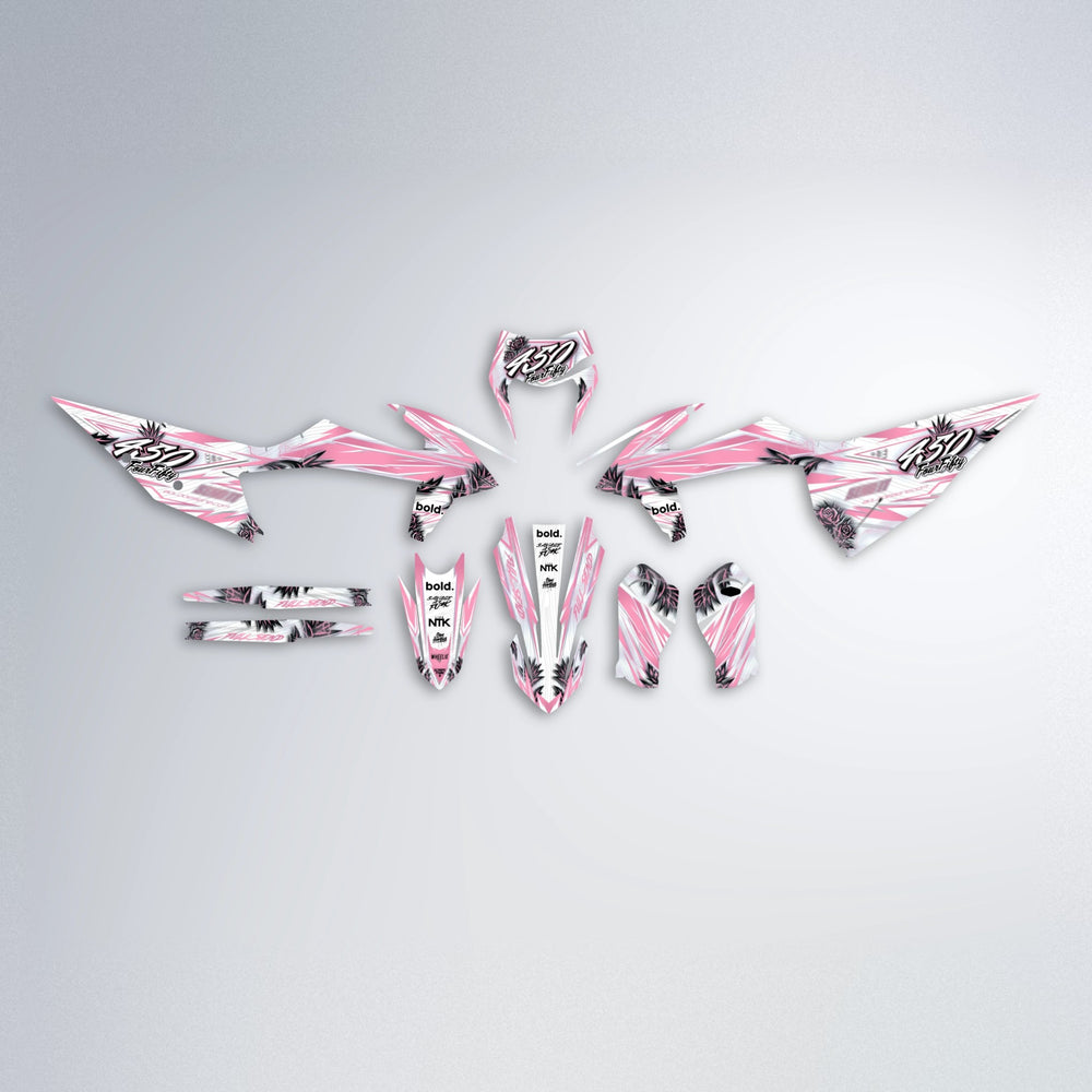 TROPIC graphics kit parts layout in Sakura Pink