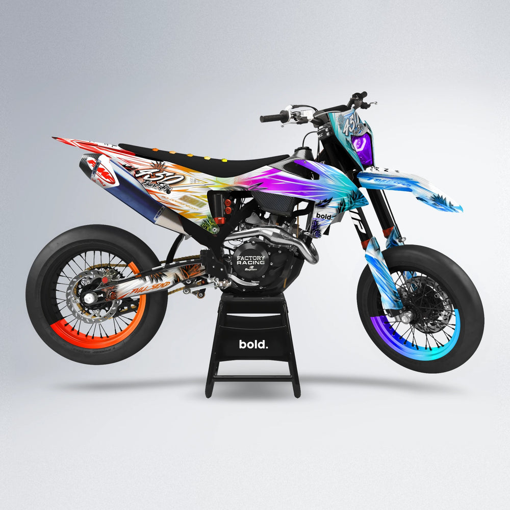 TROPIC supermoto graphics kit in Sunset Fade