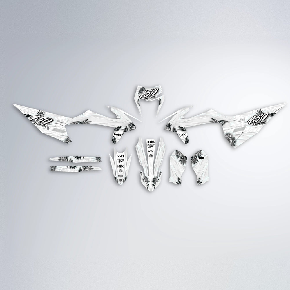 TROPIC graphics kit parts layout in White