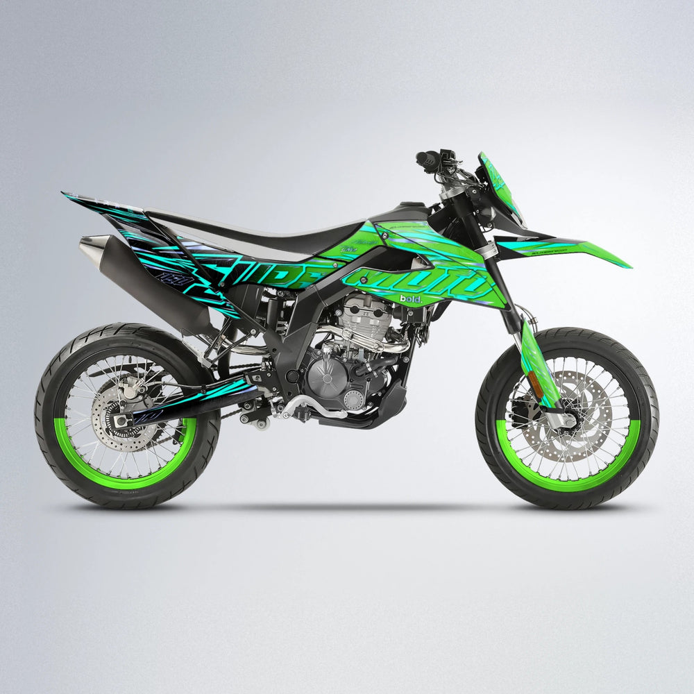 VELOCITY Aprilia SX 125 supermoto graphics kit in Green