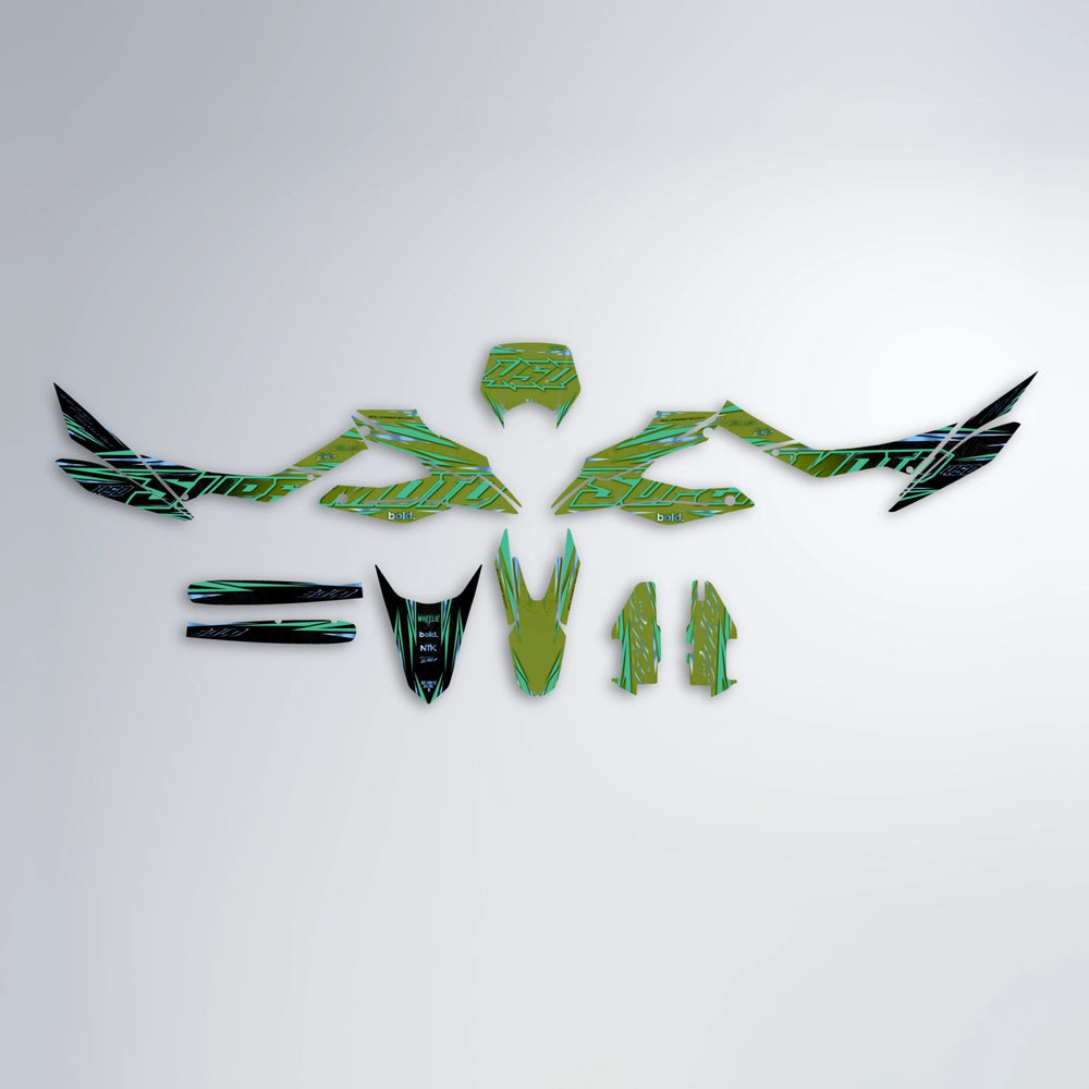 VELOCITY Aprilia SX 125 graphics kit parts layout in Olive