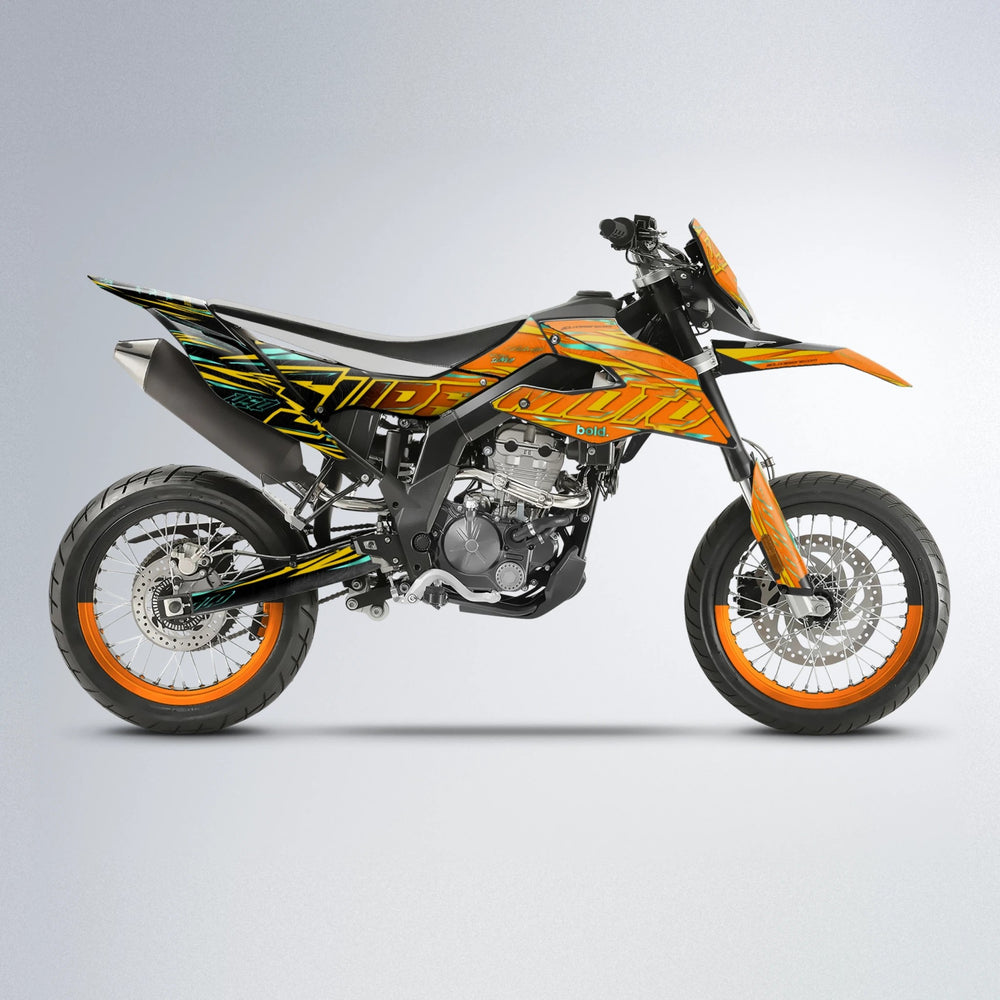 VELOCITY Aprilia SX 125 supermoto graphics kit in Orange