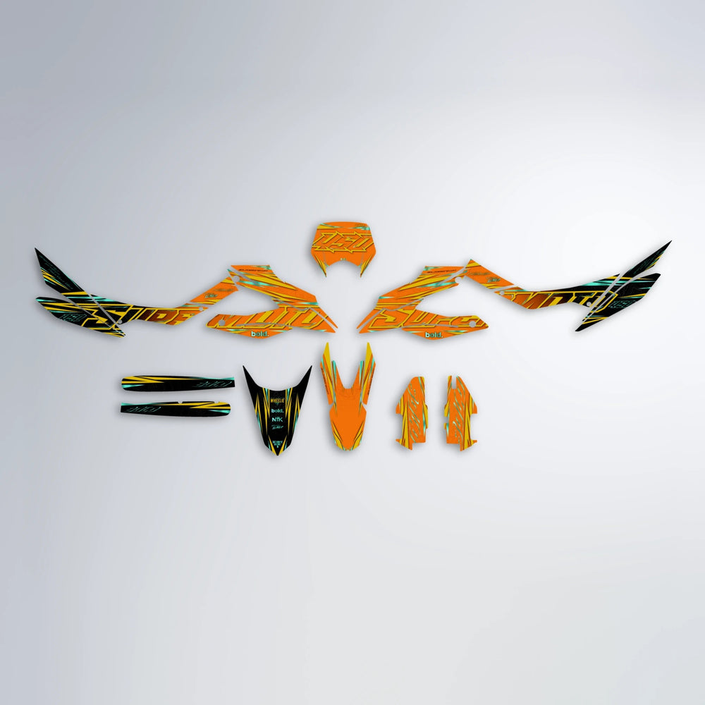 VELOCITY Aprilia SX 125 graphics kit parts layout in Orange