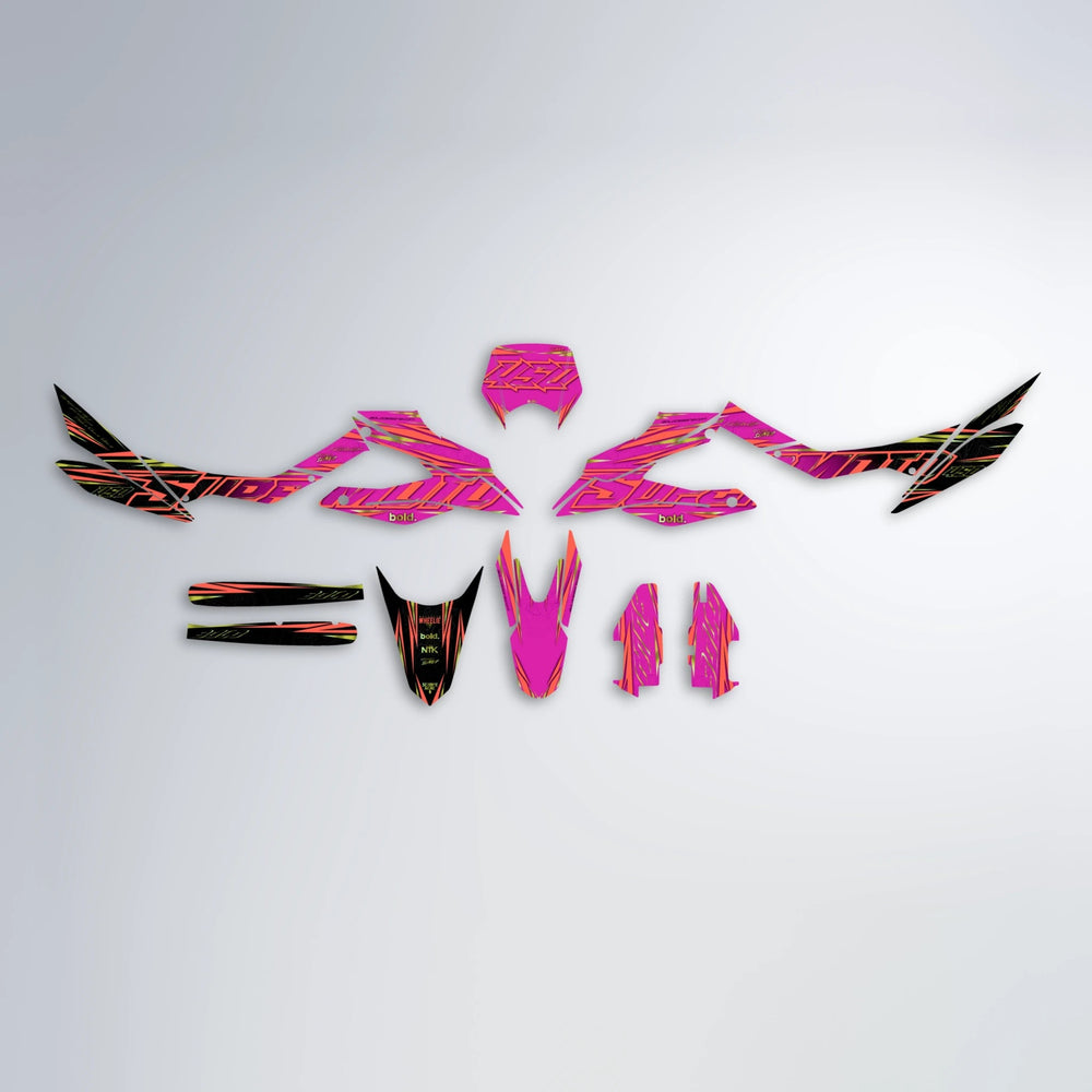 VELOCITY Aprilia SX 125 graphics kit parts layout in Pink