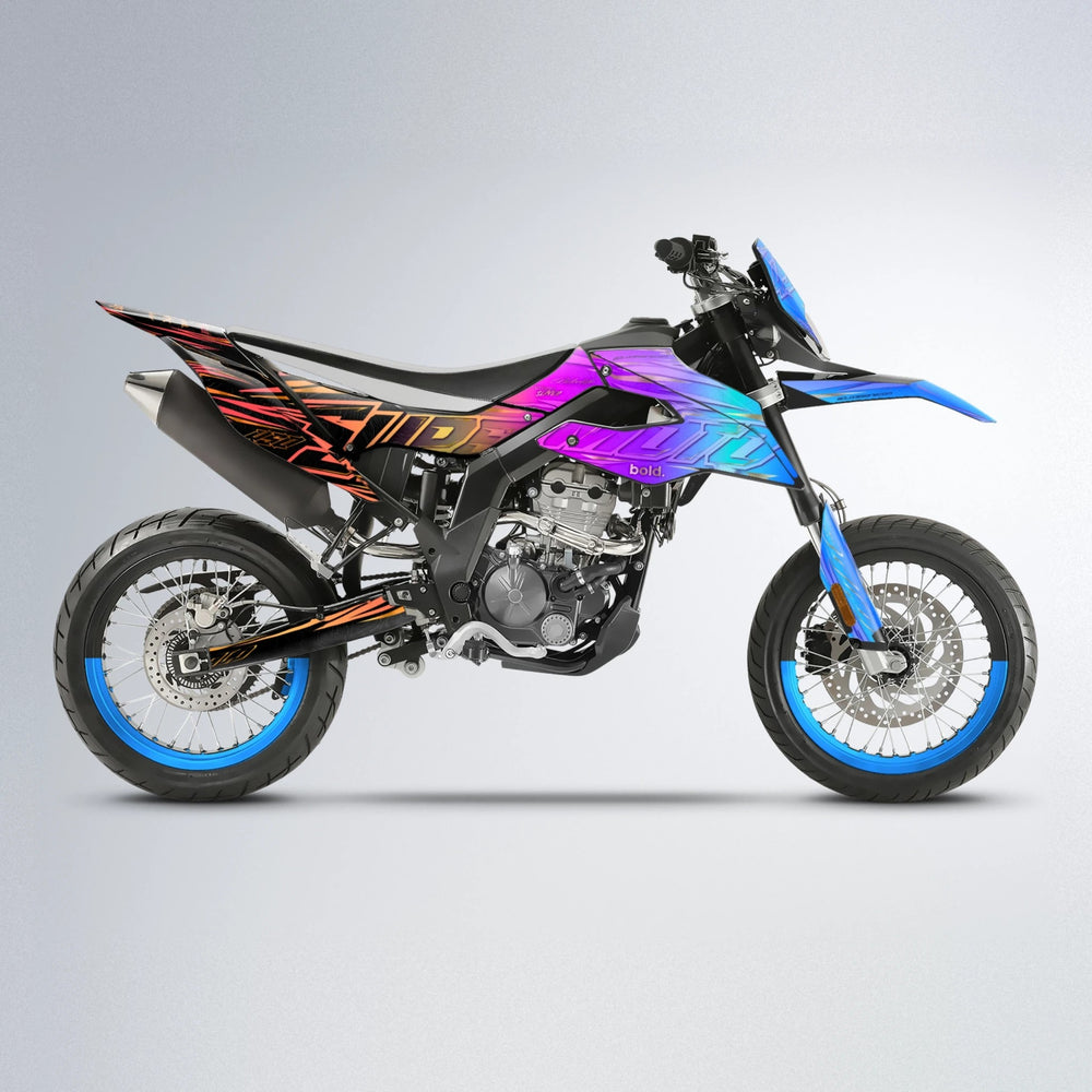 VELOCITY Aprilia SX 125 supermoto graphics kit in Sunset Fade