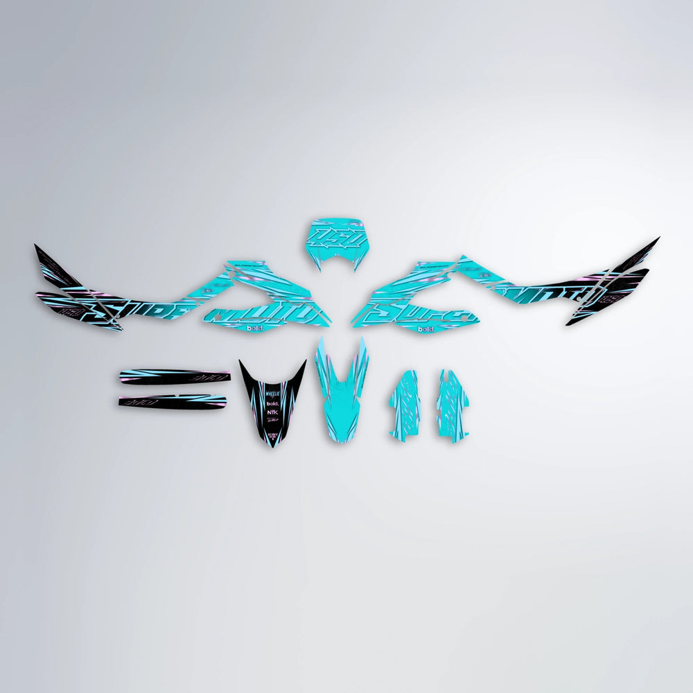 VELOCITY Aprilia SX 125 graphics kit parts layout in Teal