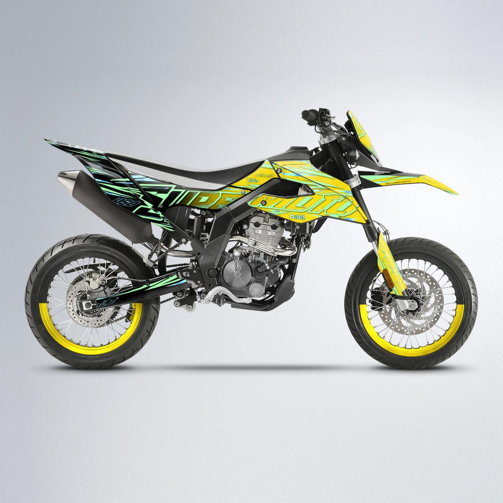 VELOCITY Aprilia SX 125 supermoto graphics kit in Yellow
