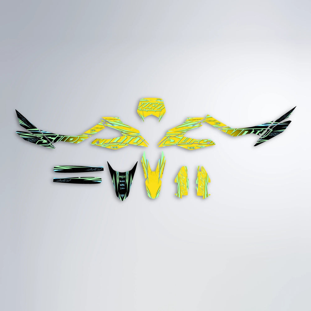 VELOCITY Aprilia SX 125 graphics kit parts layout in Yellow
