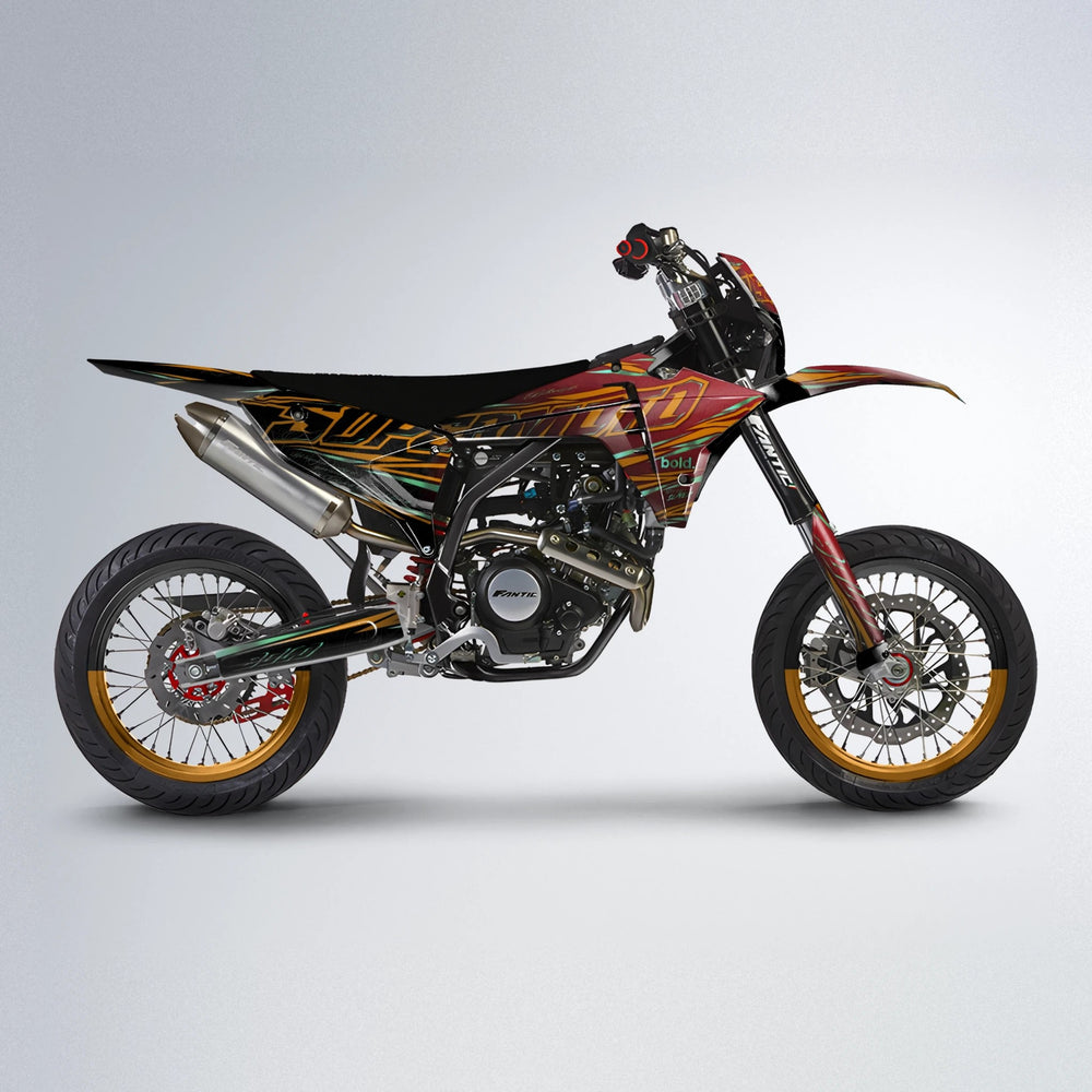 VELOCITY Fantic supermoto graphics kit in Black & Red