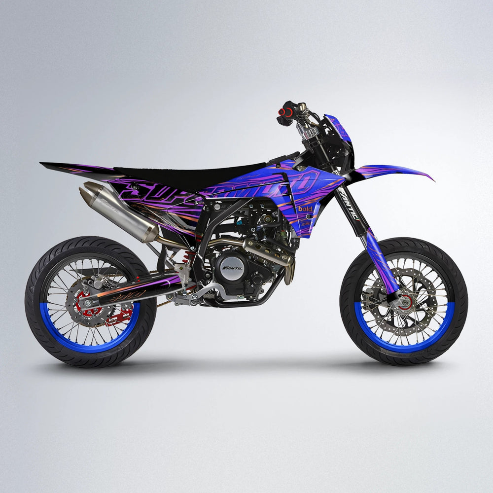 VELOCITY Fantic supermoto graphics kit in Blue