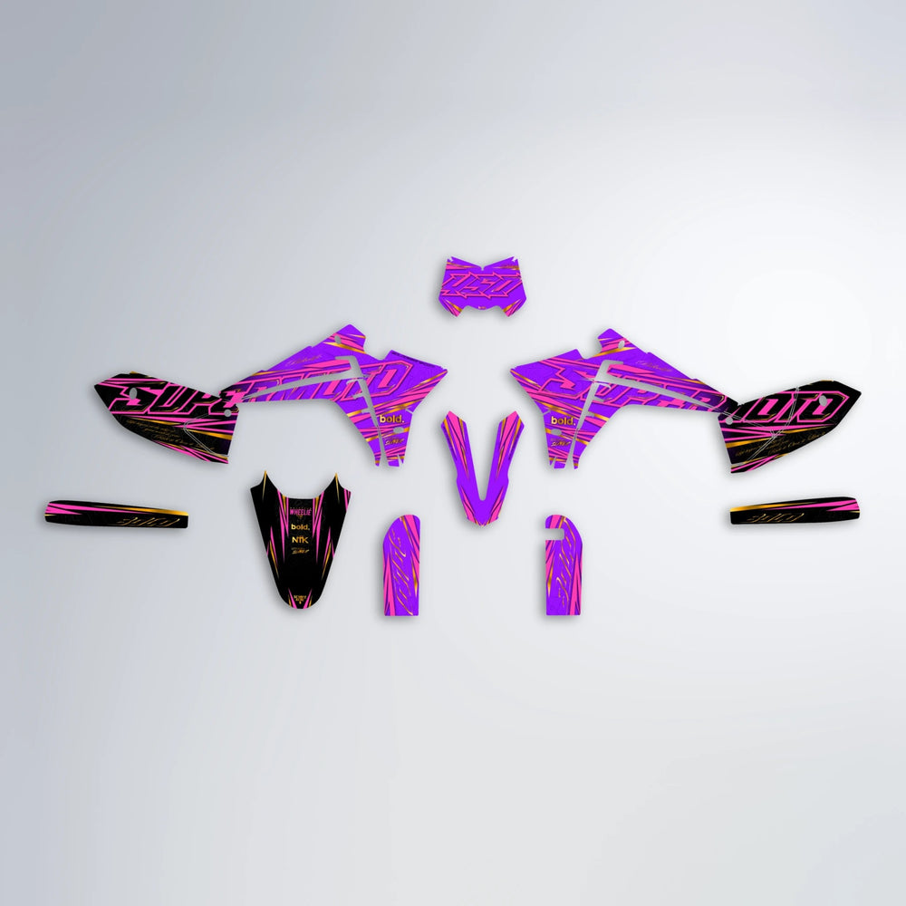 VELOCITY Fantic graphics kit parts layout in Custom Colour