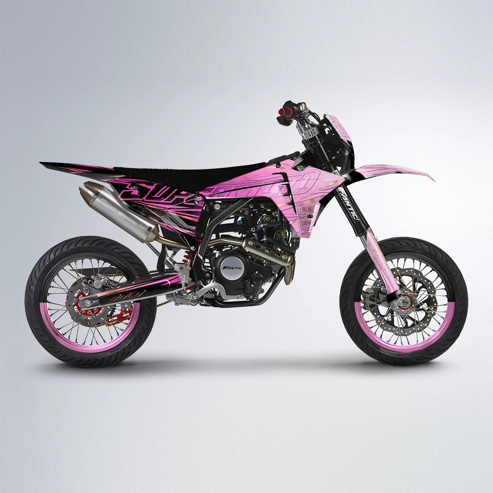 VELOCITY Fantic supermoto graphics kit in Flamingo