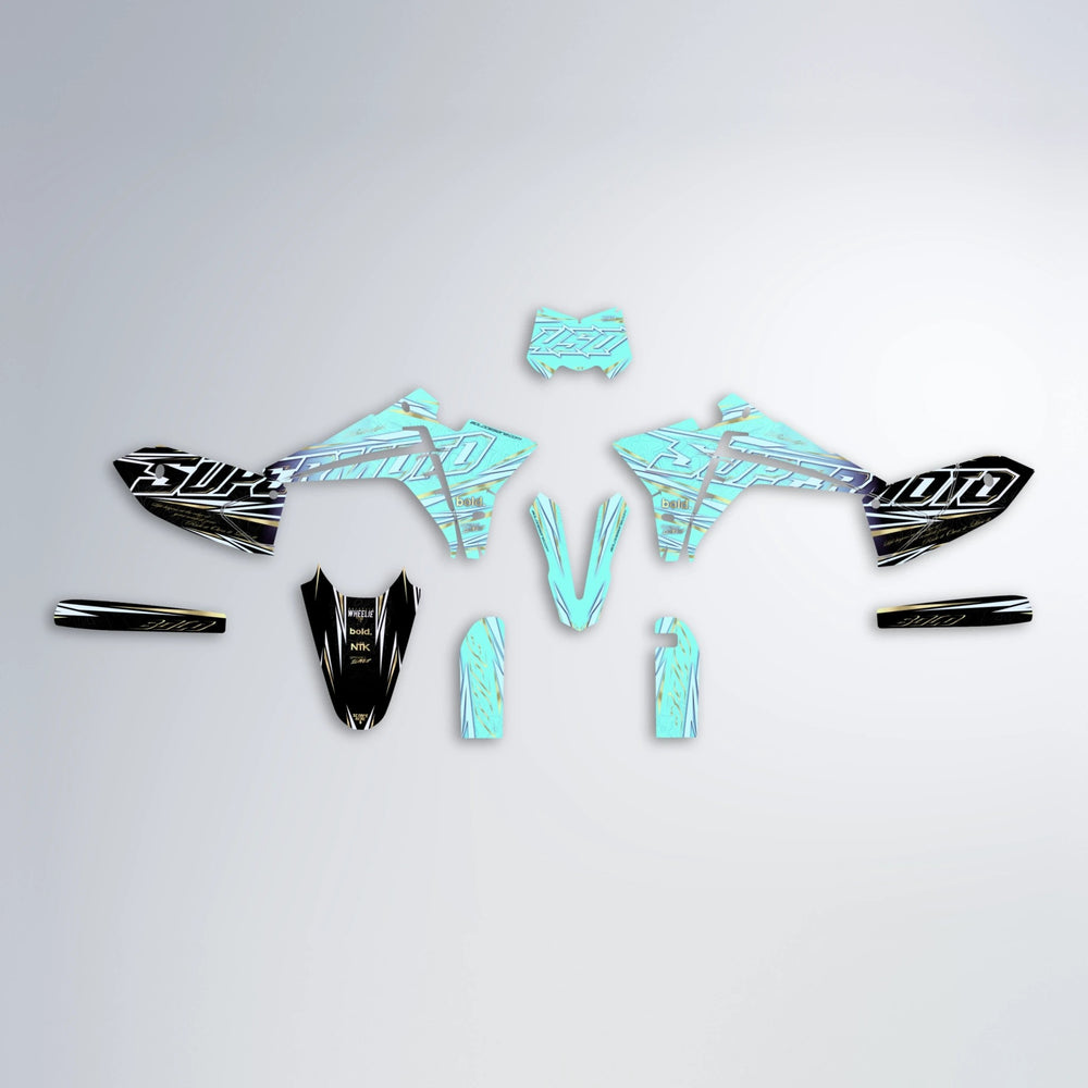 VELOCITY Fantic graphics kit parts layout in Mint