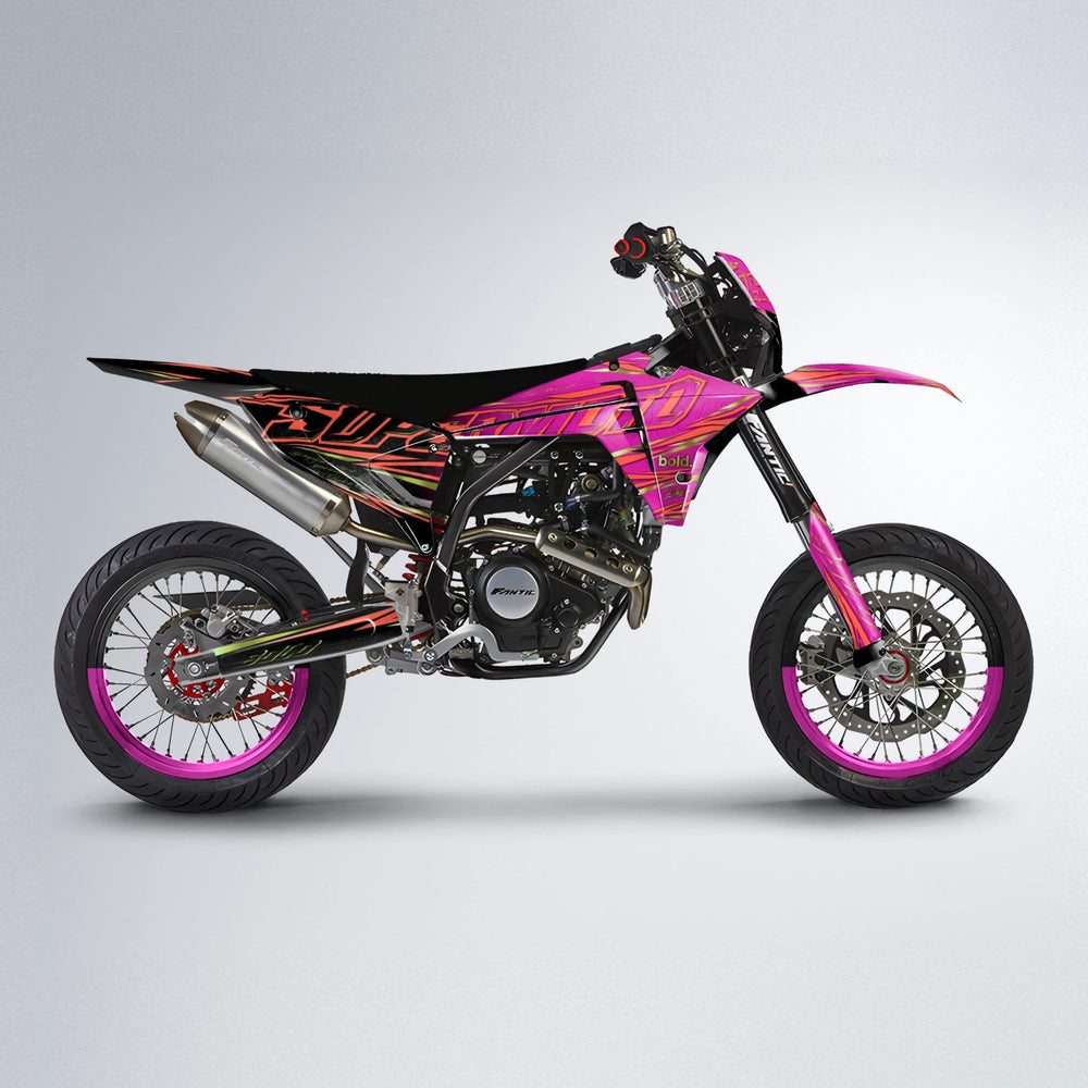 VELOCITY Fantic supermoto graphics kit in Pink