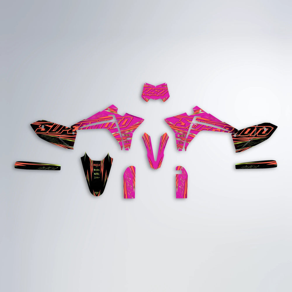 VELOCITY Fantic graphics kit parts layout in Pink