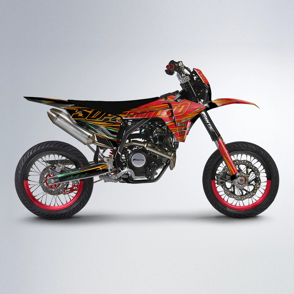 VELOCITY Fantic supermoto graphics kit in Red