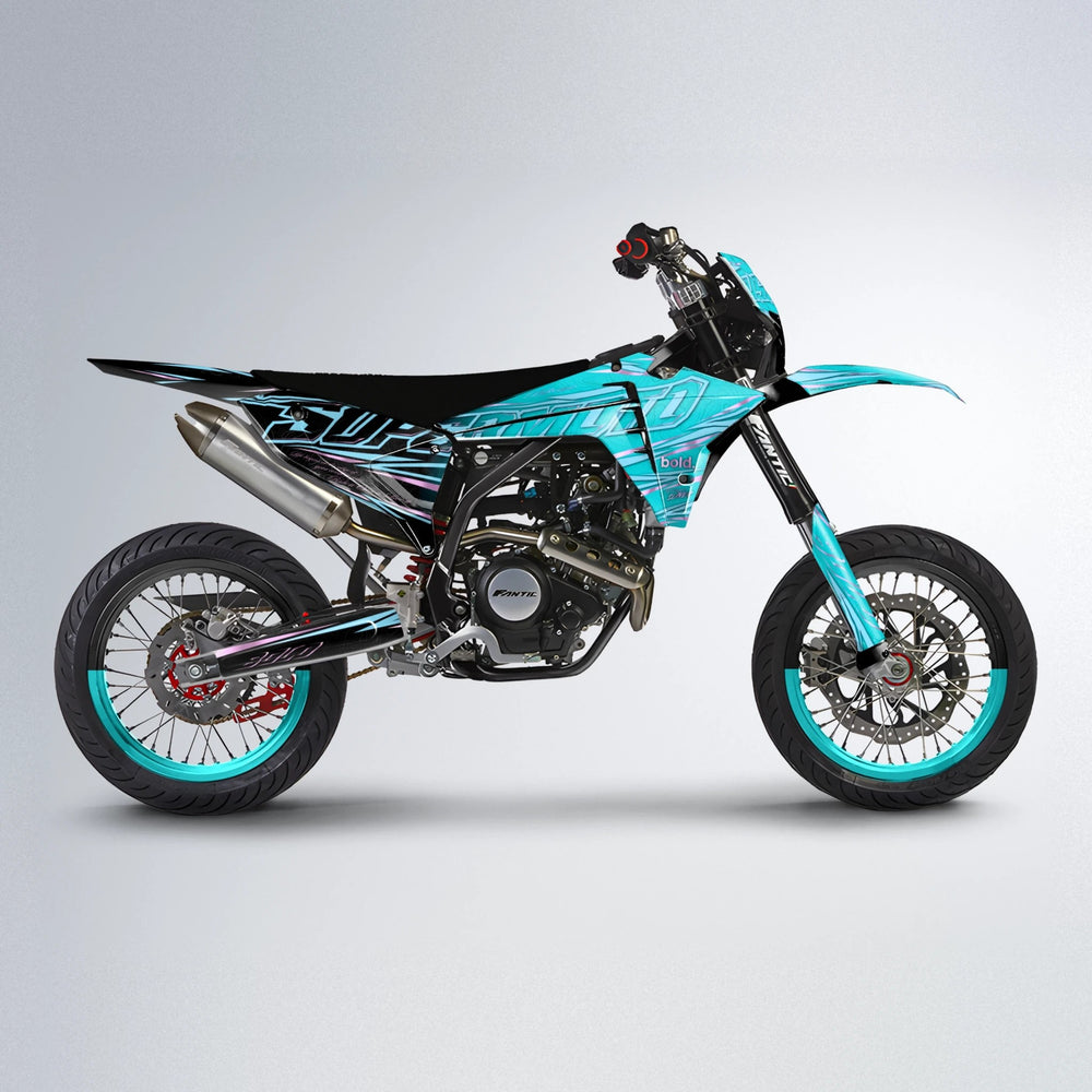 VELOCITY Fantic supermoto graphics kit in Teal