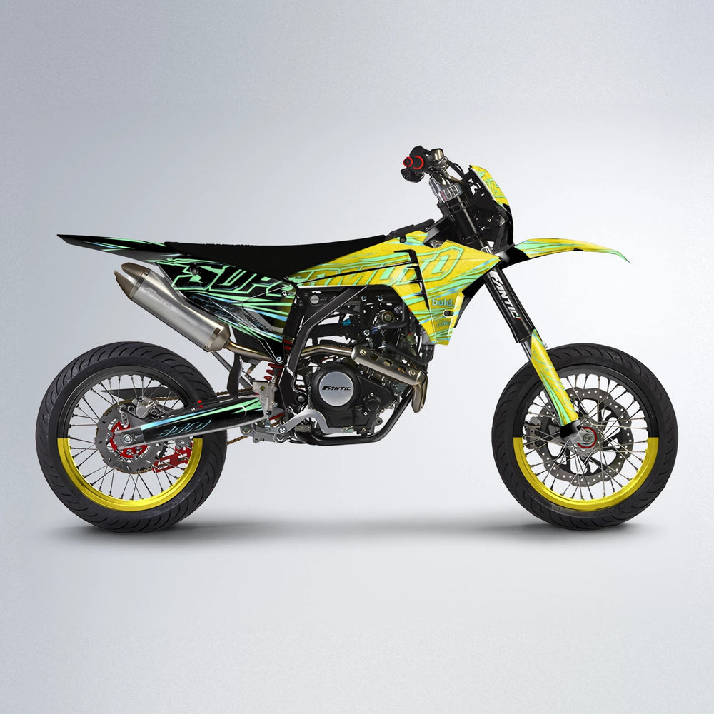 VELOCITY Fantic supermoto graphics kit in Yellow