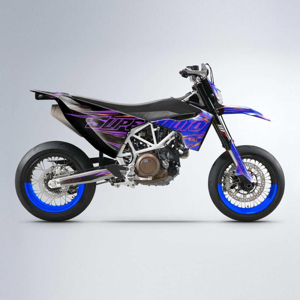 VELOCITY Husqvarna 701 supermoto graphics kit in Blue