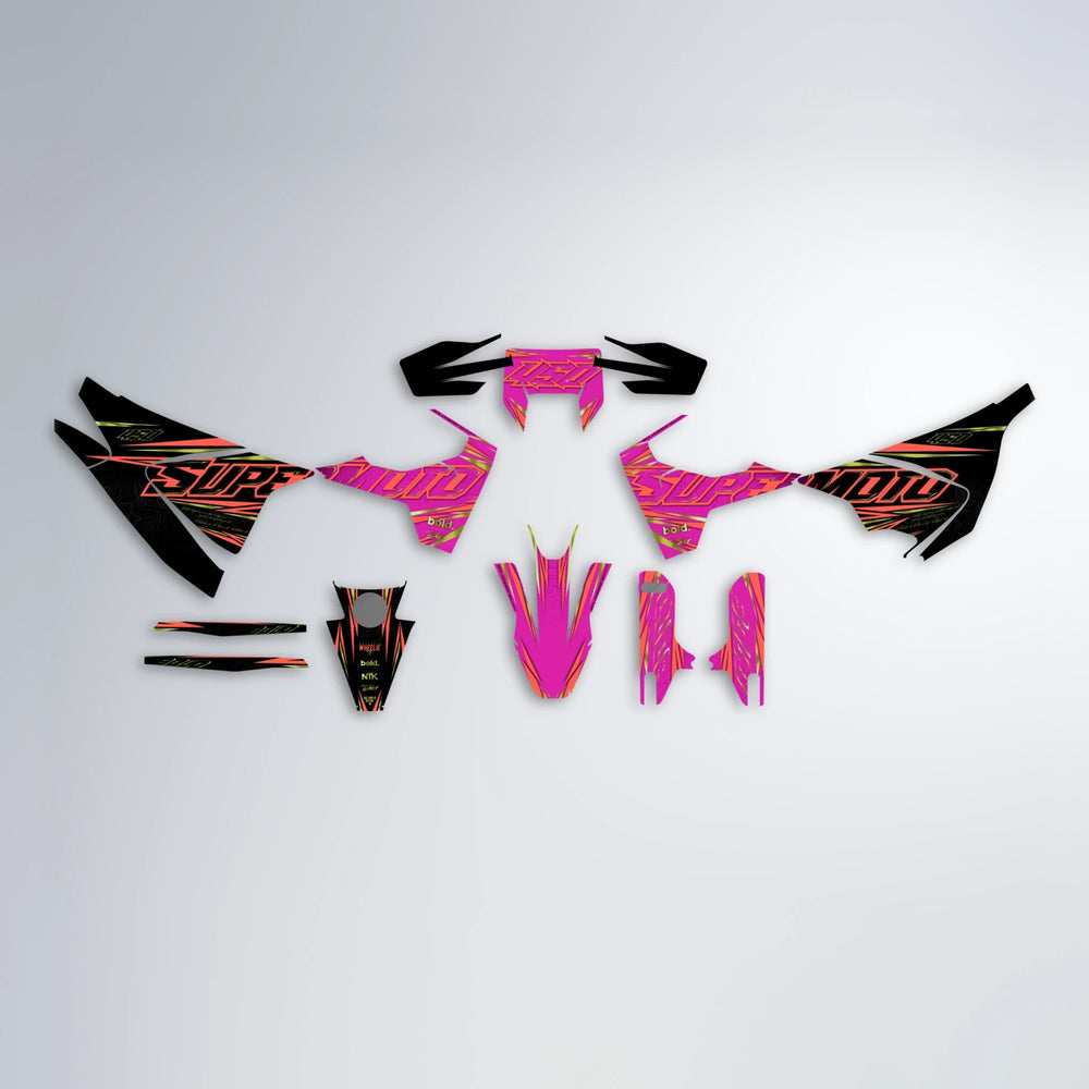 VELOCITY Husqvarna 701 graphics kit parts layout in Pink