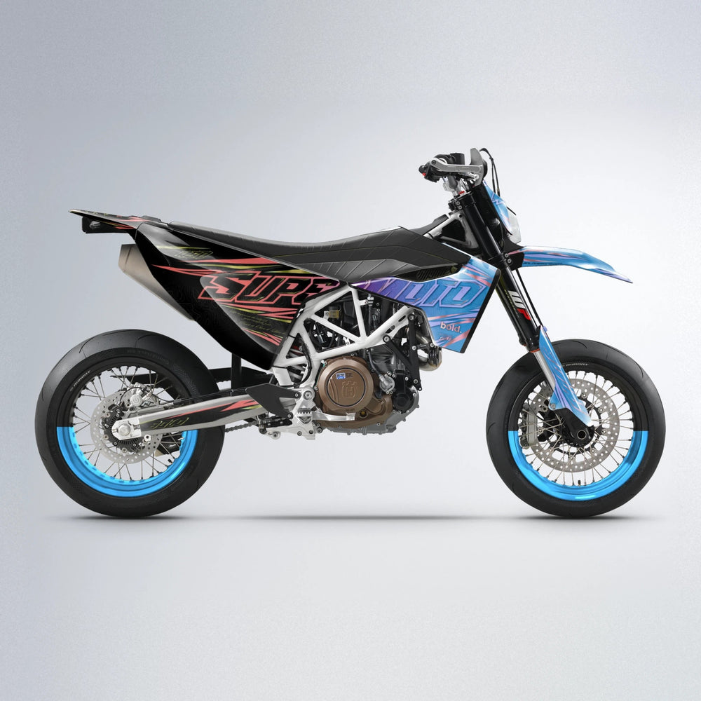 VELOCITY Husqvarna 701 supermoto graphics kit in Pink & Light Blue