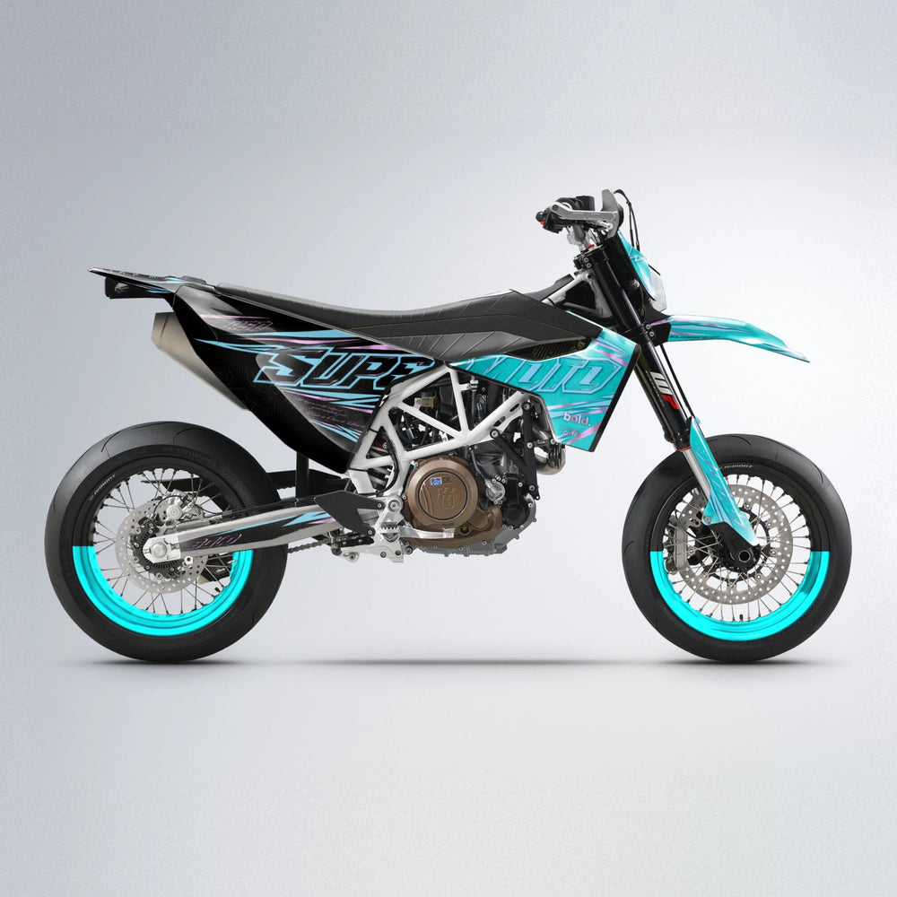 VELOCITY Husqvarna 701 supermoto graphics kit in Teal