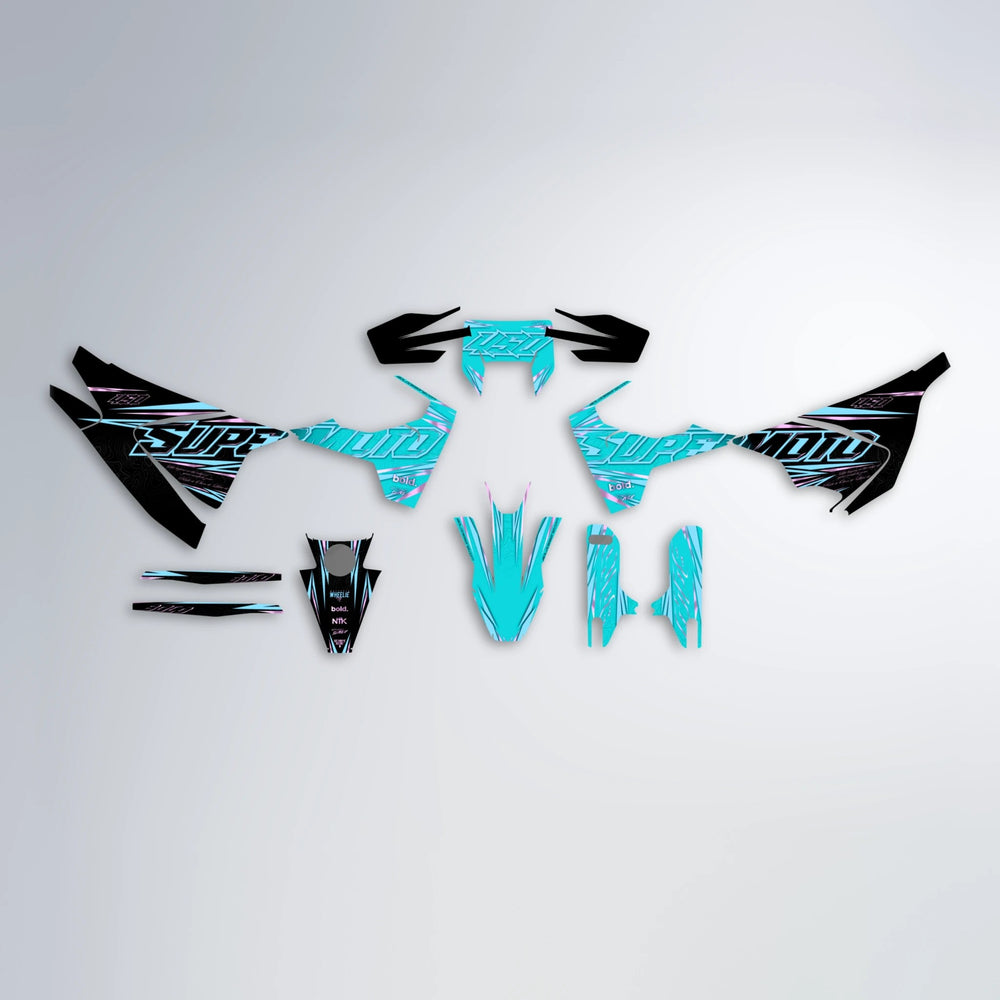 VELOCITY Husqvarna 701 graphics kit parts layout in Teal
