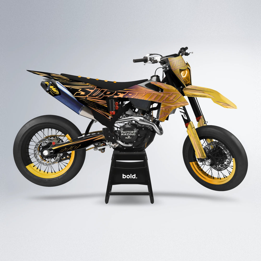 VELOCITY supermoto graphics kit in Gold Chrome