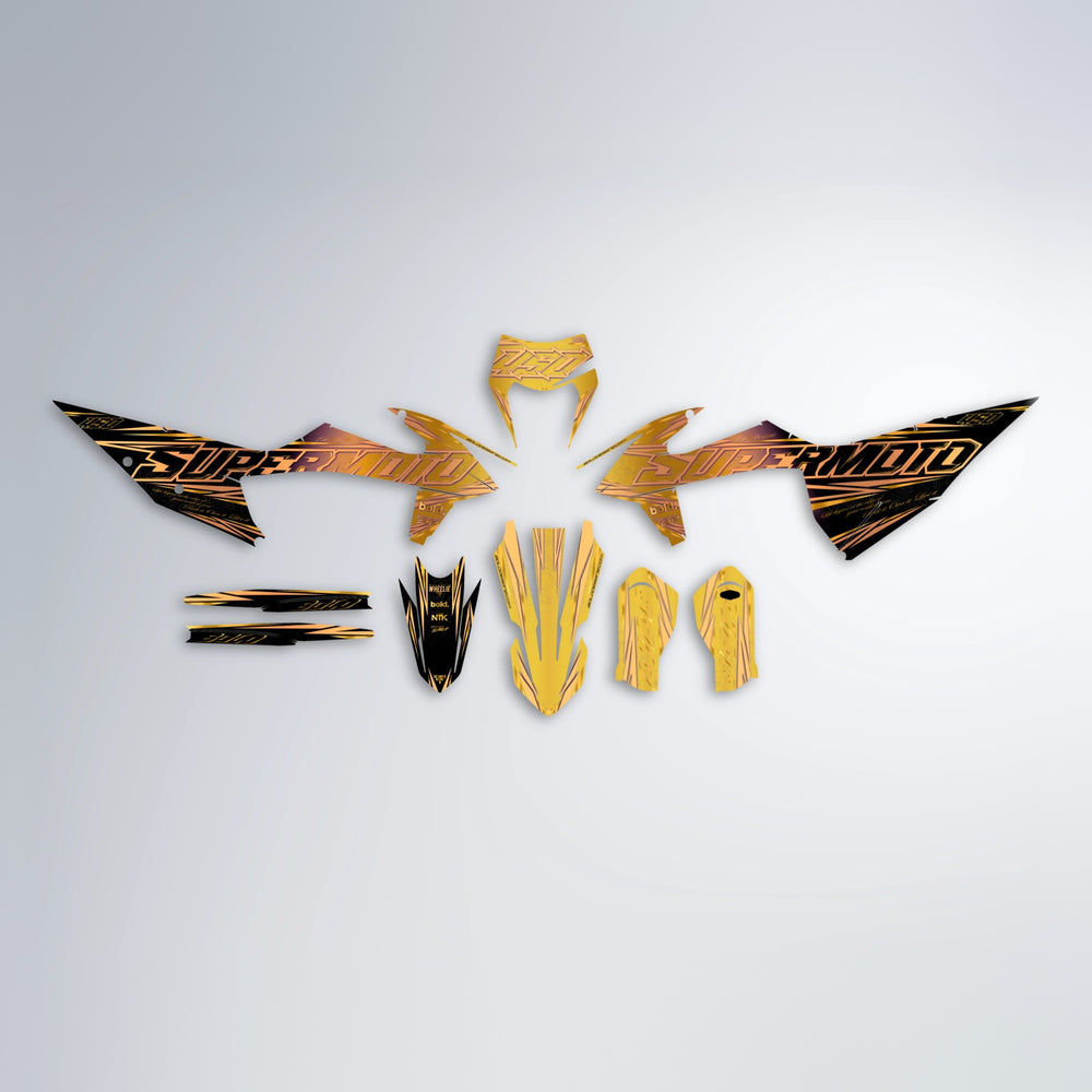 VELOCITY graphics kit parts layout in Gold Chrome