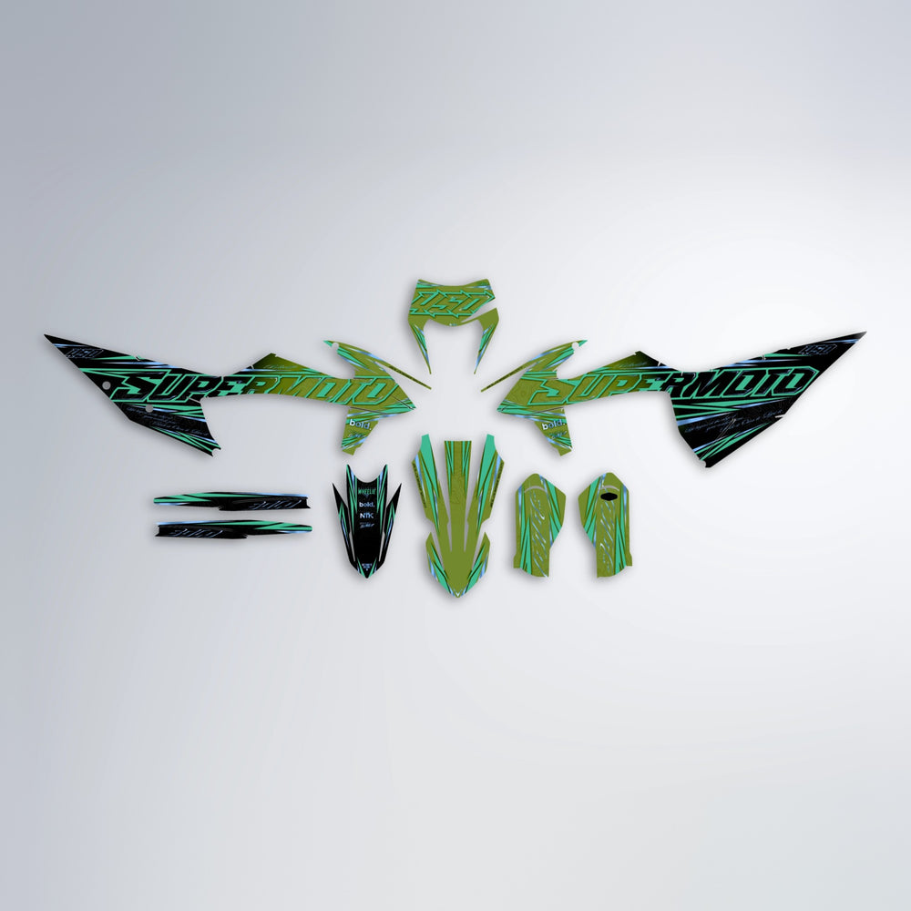 VELOCITY graphics kit parts layout in Olive