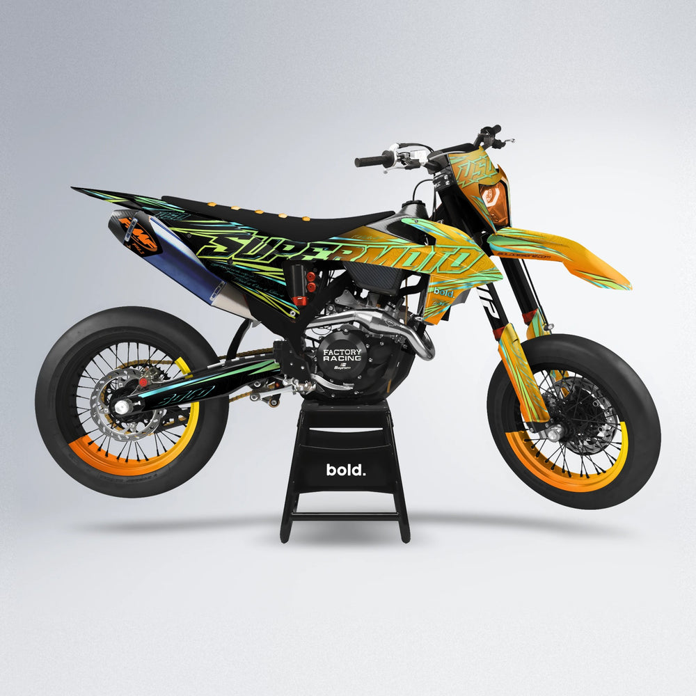 VELOCITY supermoto graphics kit in Orange & Yellow