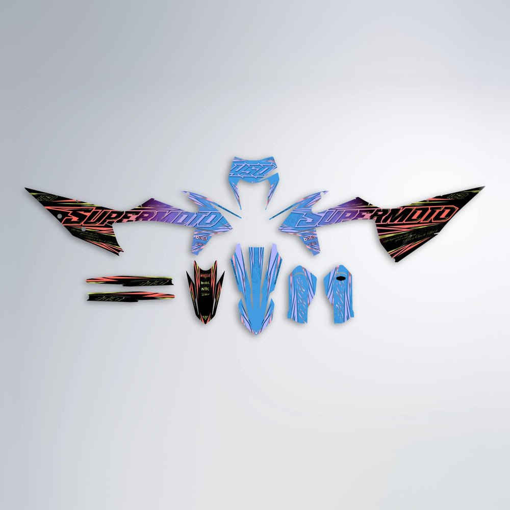 VELOCITY graphics kit parts layout in Pink & Light Blue