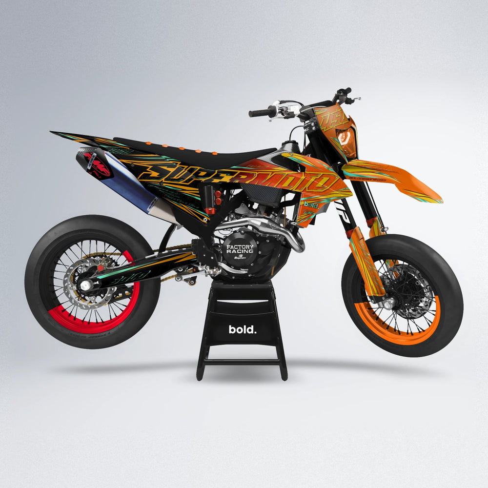VELOCITY supermoto graphics kit in Red & Orange