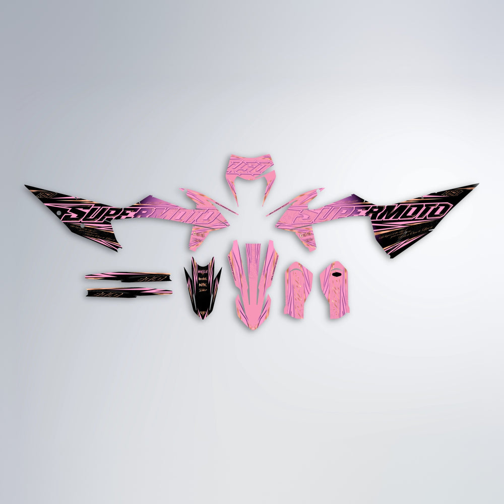 VELOCITY graphics kit parts layout in Sakura Pink