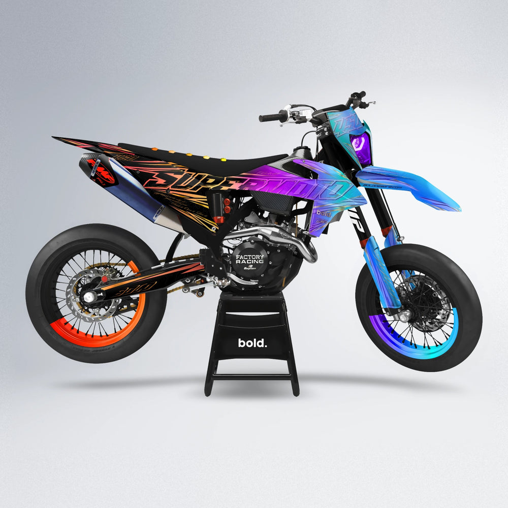 VELOCITY supermoto graphics kit in Sunset Fade