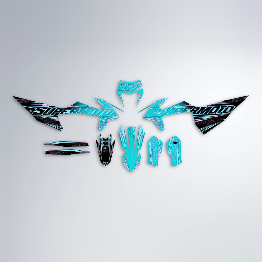 VELOCITY graphics kit parts layout in Teal
