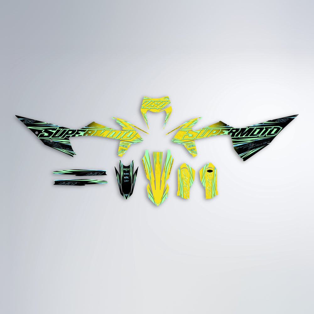 VELOCITY graphics kit parts layout in Yellow