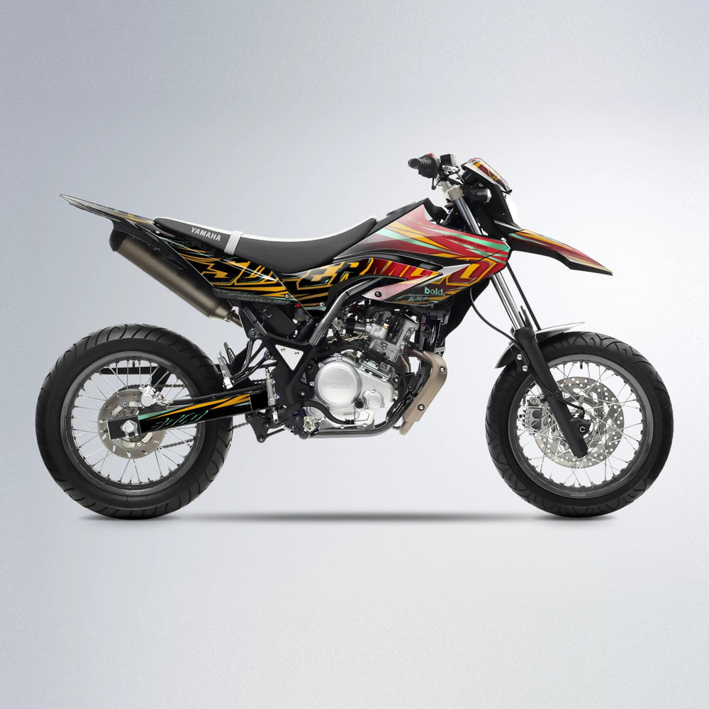 VELOCITY Yamaha WR 125X supermoto graphics kit in Black & Red