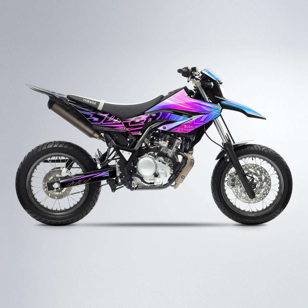VELOCITY Yamaha WR 125X supermoto graphics kit in Blue Purple Fade