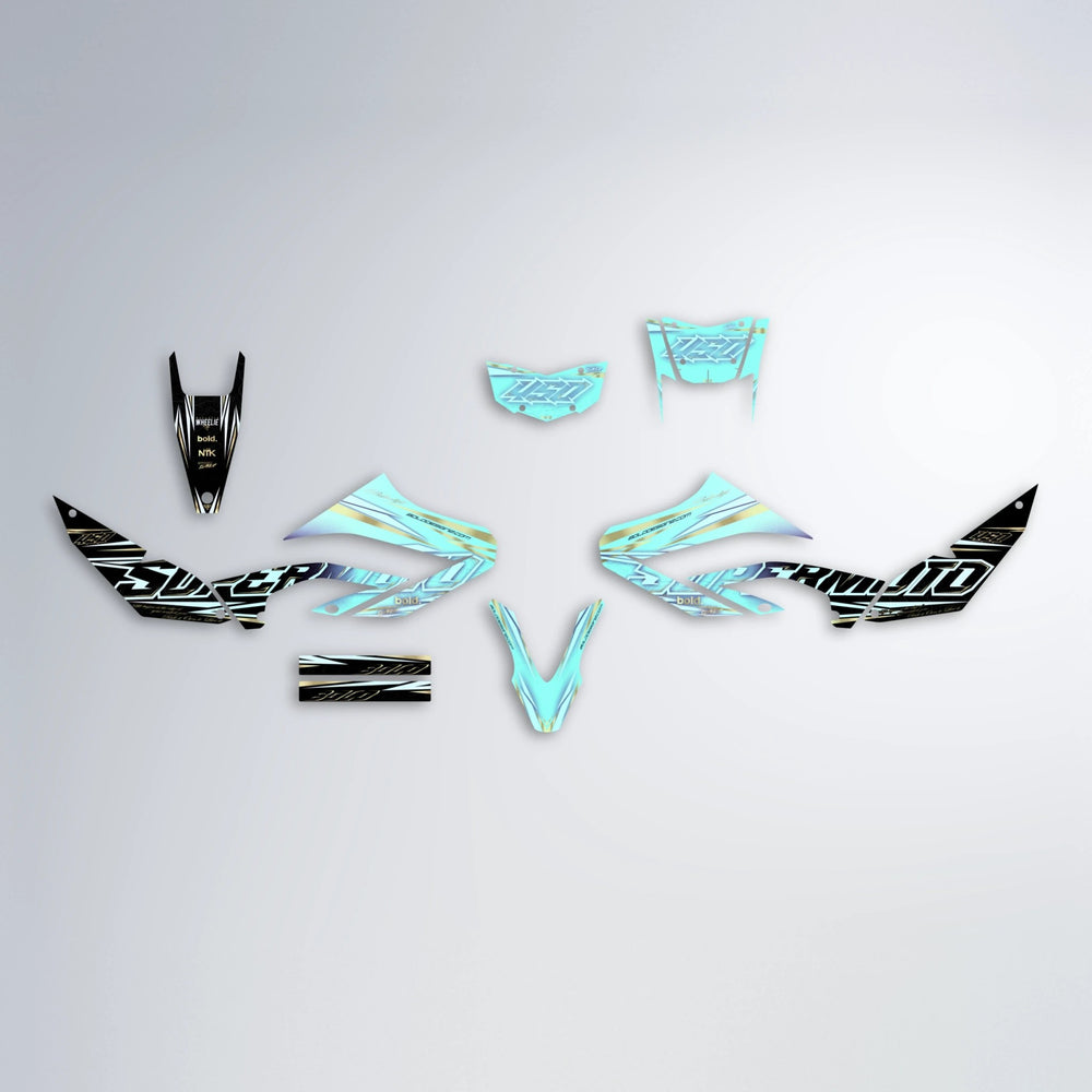 VELOCITY Yamaha WR 125X graphics kit parts layout in Mint