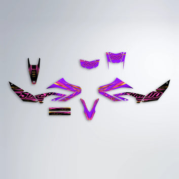 VELOCITY Yamaha WR 125X graphics kit parts layout in Purple