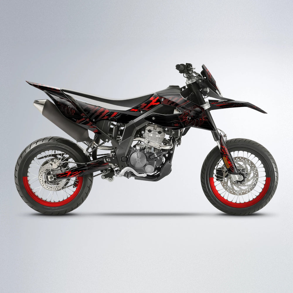 VENOM Aprilia SX 125 supermoto graphics kit in Black & Red