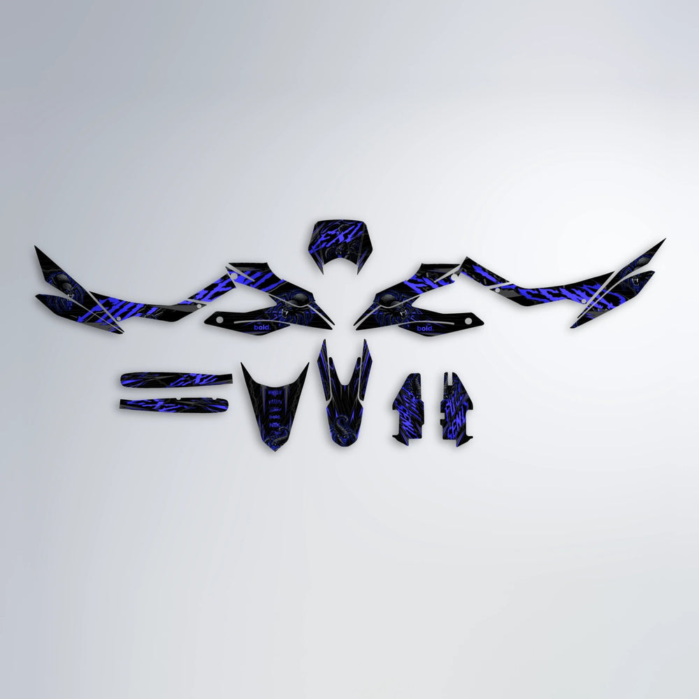 VENOM Aprilia SX 125 graphics kit parts layout in Blue