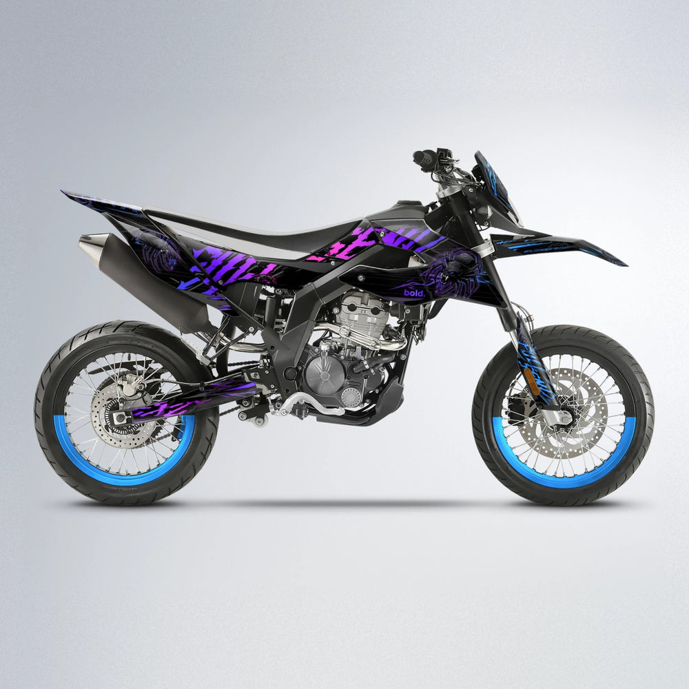 VENOM Aprilia SX 125 supermoto graphics kit in Blue Purple Fade
